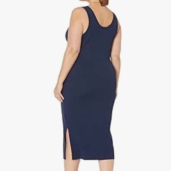 The Drop Yasmin Rib Midi Sweater Navy Tank Stretchy Slit Dress NWT Size 2X - Picture 13 of 13